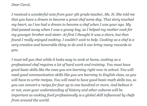 letter to a future culinary student the reluctant gourmet letter of recommendation for brother