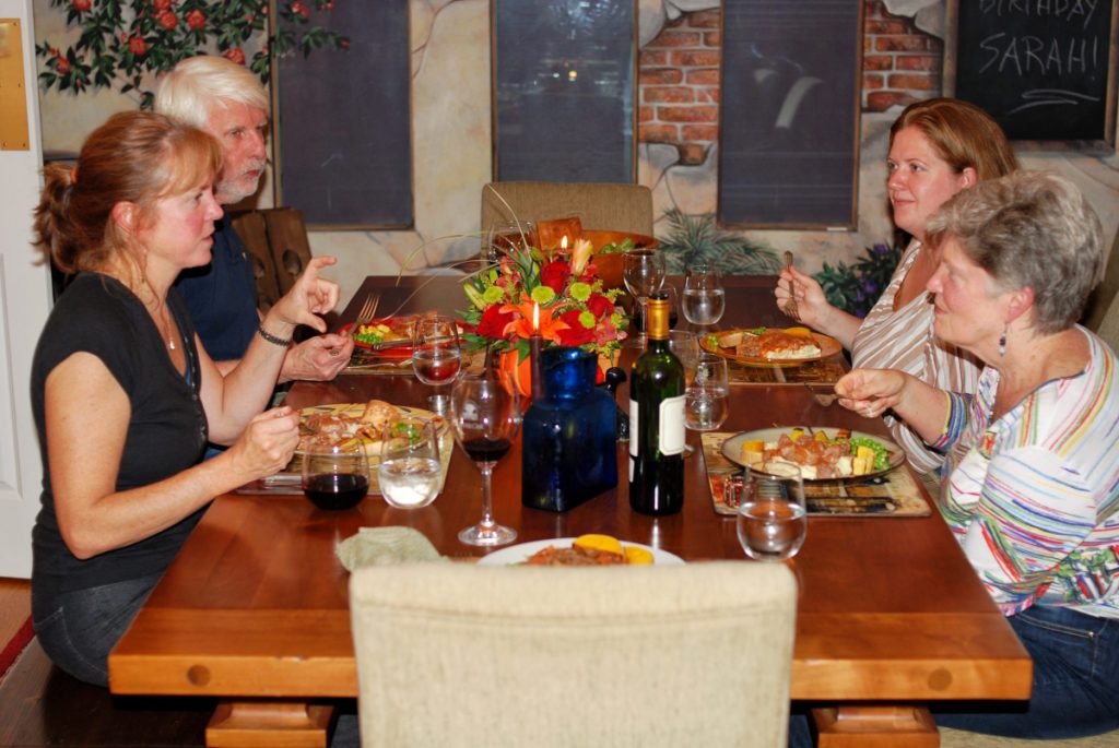 Enjoying Veal Osso Bucco Dinner