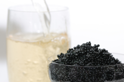 fish eggs and champagne