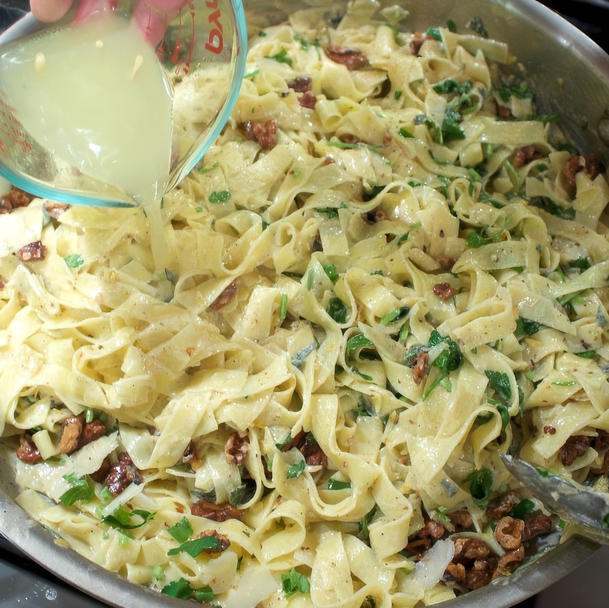 Tagliatelle Pasta with Walnut Cream Sauce