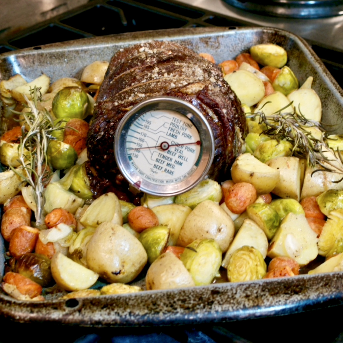 Roasting Rump Roast with Thermometer