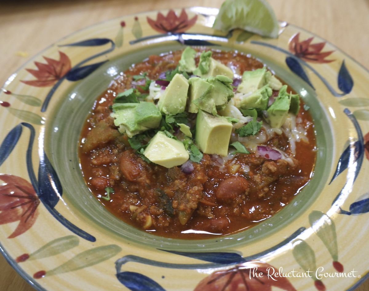 Chile with Avacado Topping