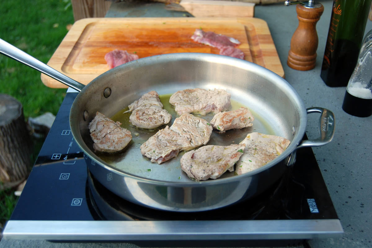 Pork Medallions Cooked on Induction Burner