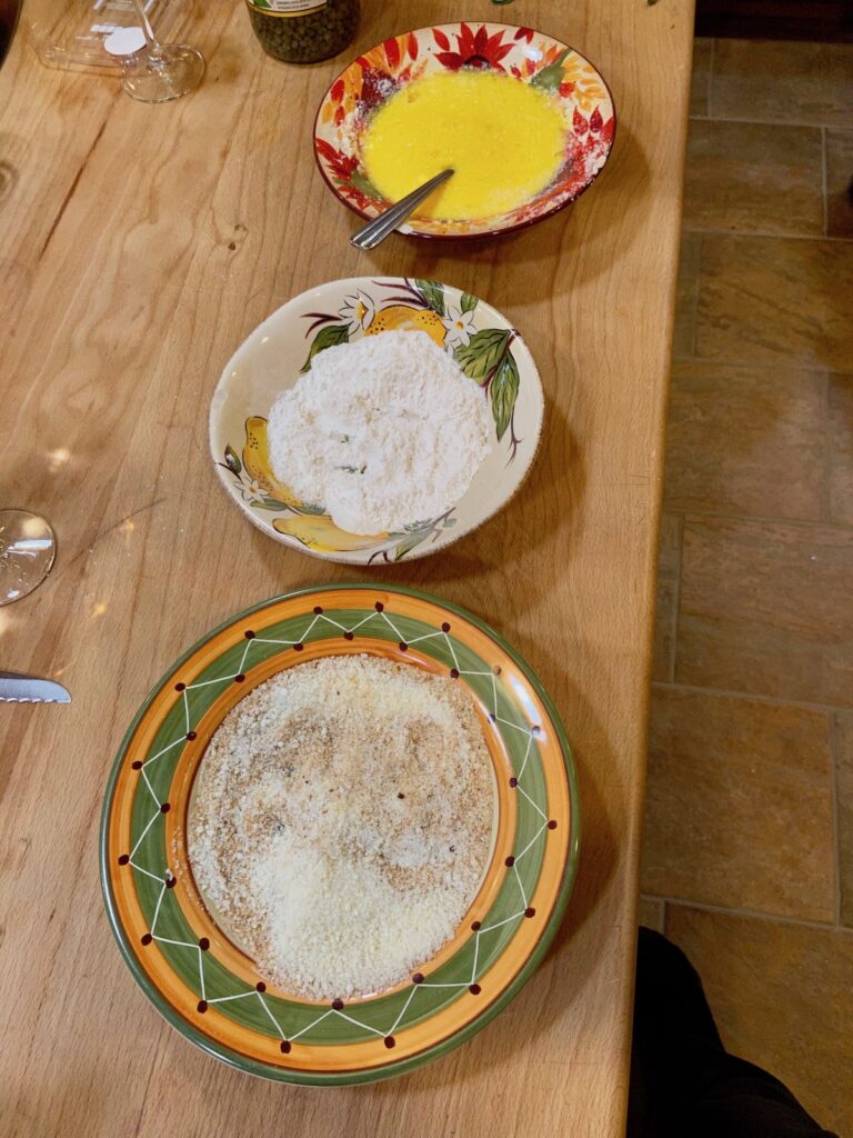 Breadcrumbs, Flour and Egg