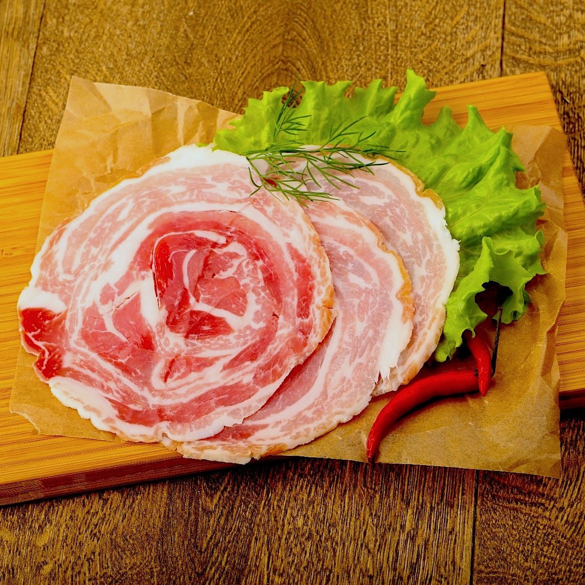 Slices of Pancetta
