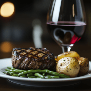 Red wine pairing with grilled steak
