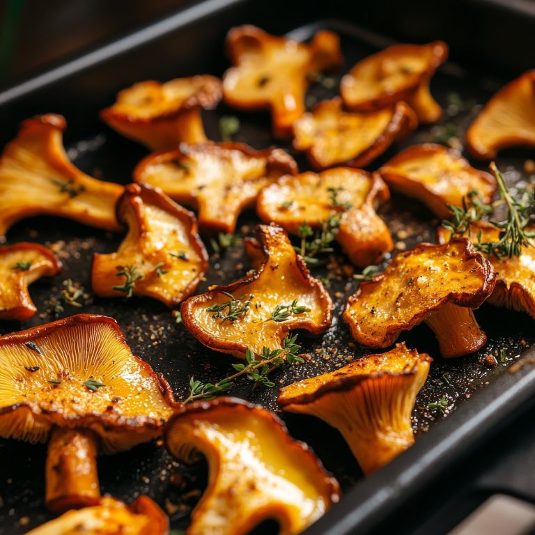 Roasting Chanterelle Mushrooms